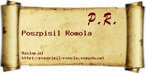 Poszpisil Romola névjegykártya
